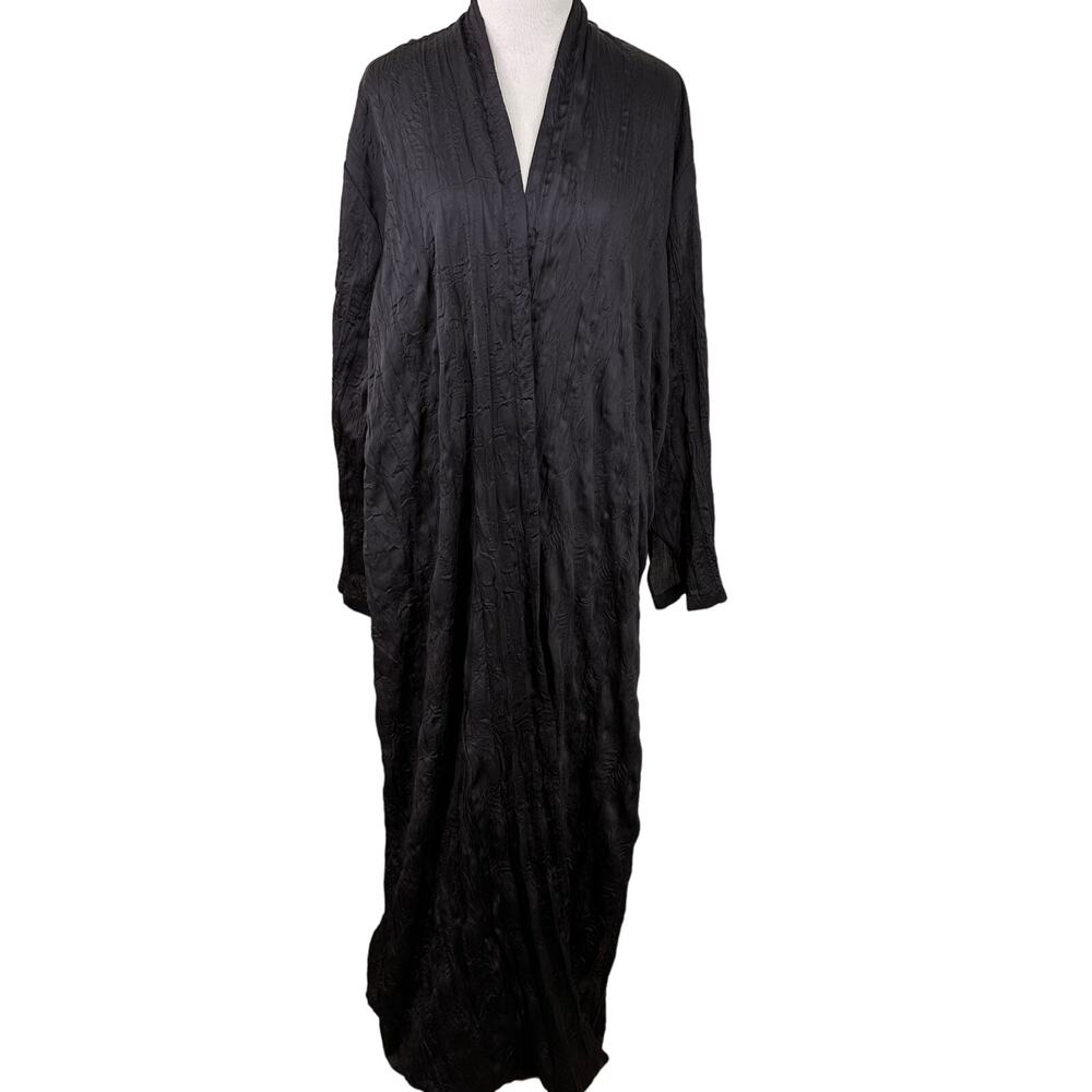 Zara Blue Wrap Crinkle Silky Robe Size XS